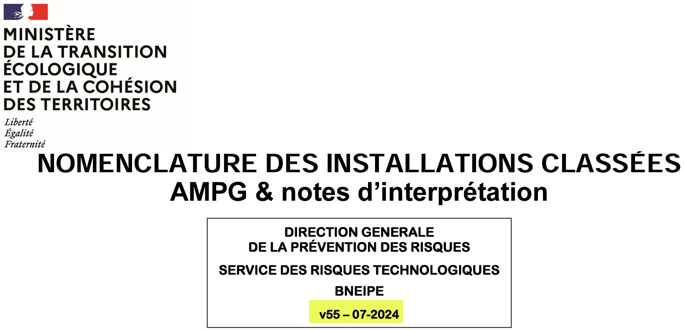 Une Nouvelle Version V55 De La NOMENCLATURE ICPE Juillet 2024 ARCOE